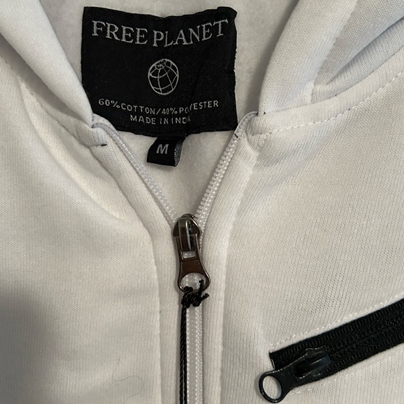 NEW Free Planet Full Zip Men’s White Jacket NWT Medium - Picture 3 of 9